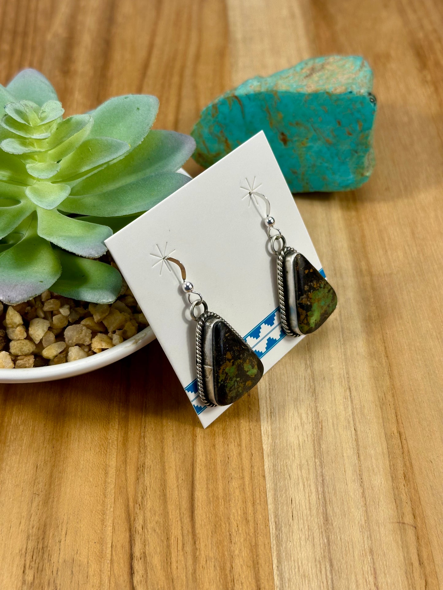 Blackjack Triangle Dangle Sterling Earrings
