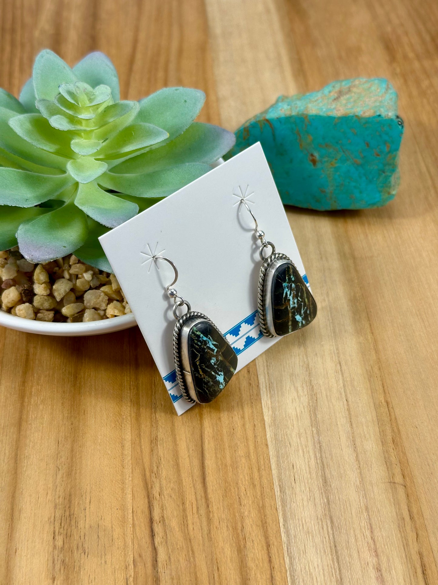Blackjack Triangle Dangle Sterling Earrings