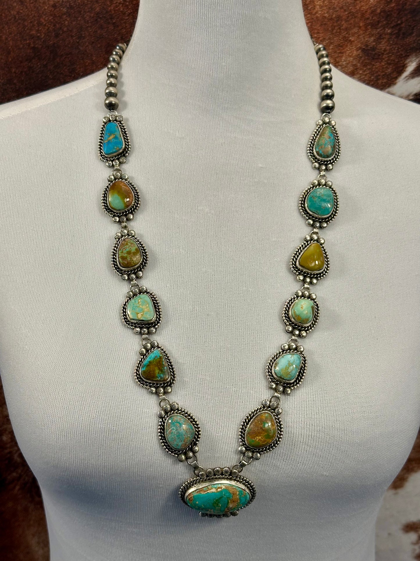 Royston Turquoise Sterling Pearl Necklace