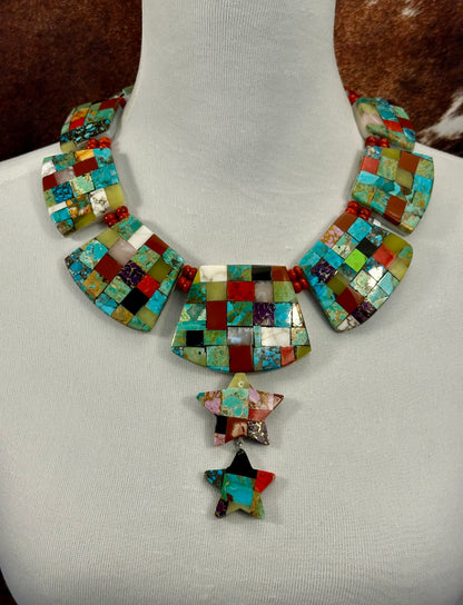 Multi Color Star Collar Necklace