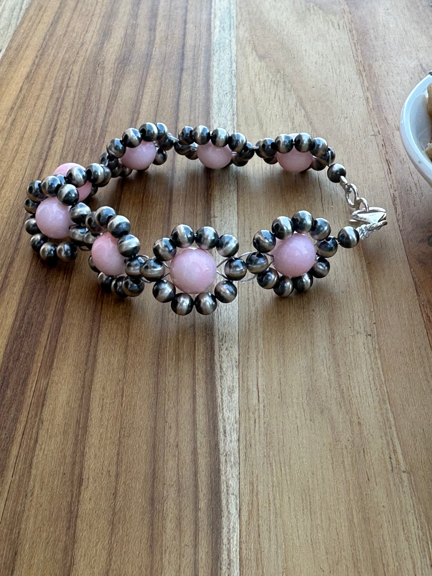 Pink Conch Pearl Flower Bracelet