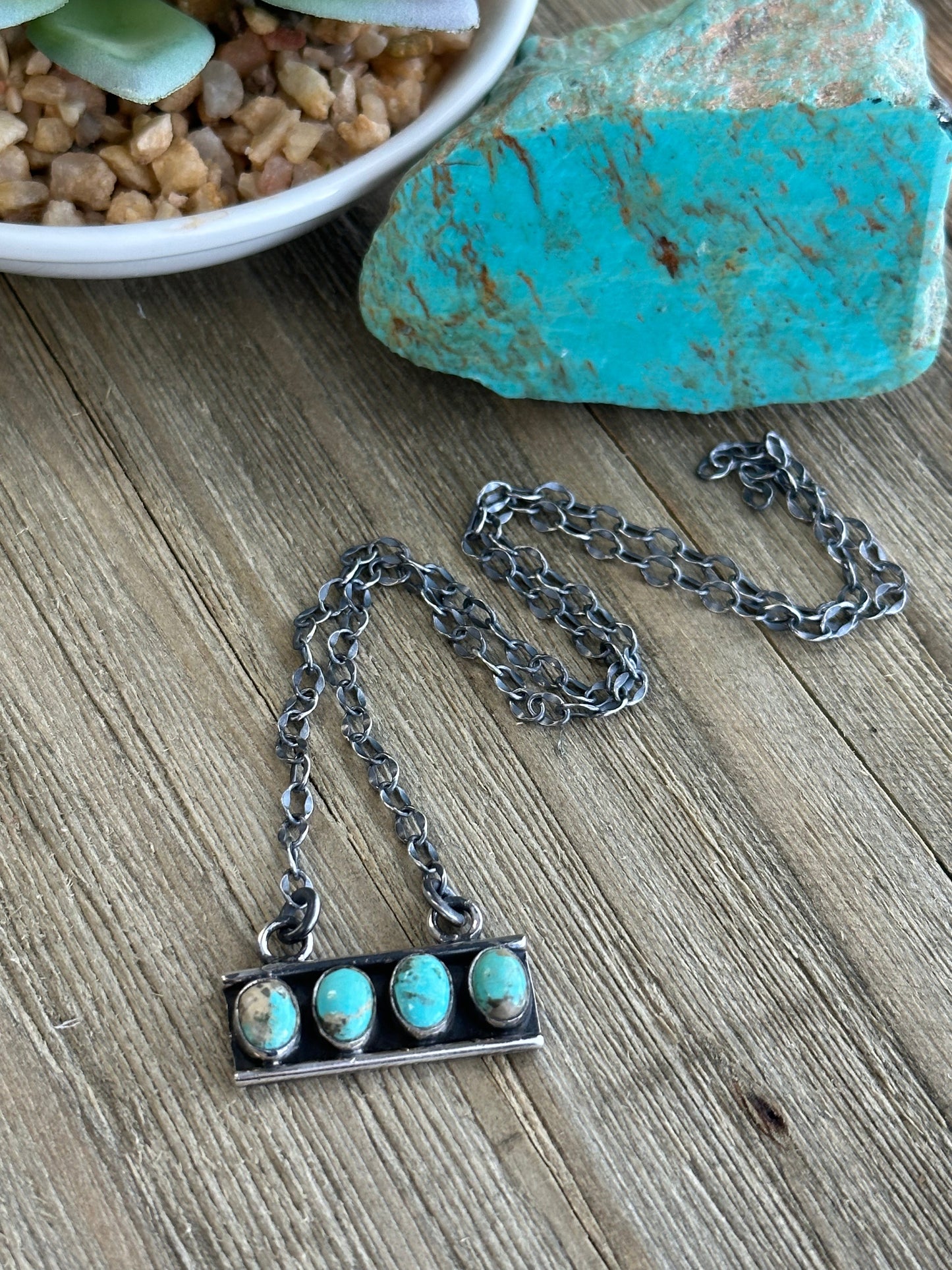 17" Turquoise Fixed Pendent Necklace