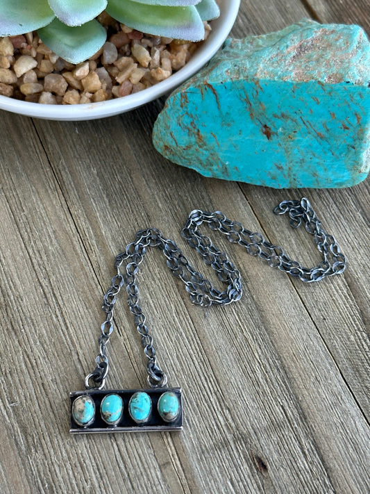 17" Turquoise Fixed Pendent Necklace