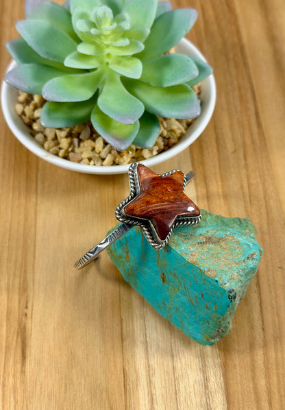 Orange Spiny Star Sterling Cuff