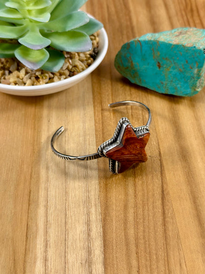 Orange Spiny Star Sterling Cuff