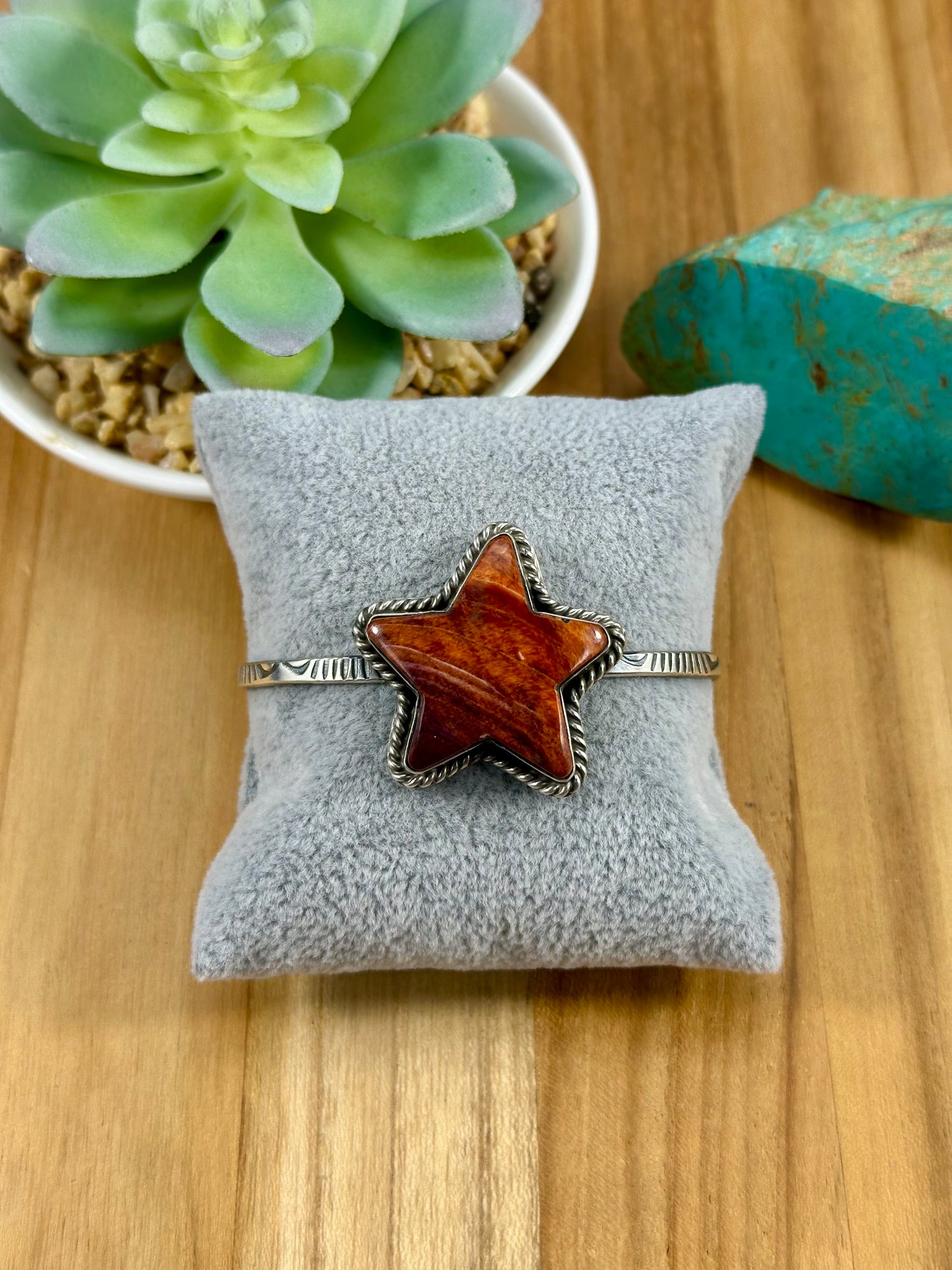 Orange Spiny Star Sterling Cuff