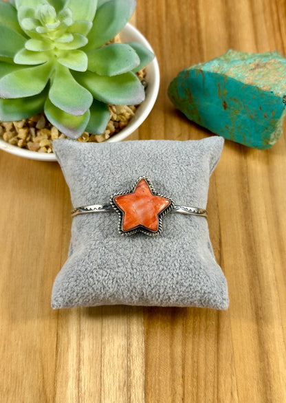Red Spiny Star Sterling Cuff