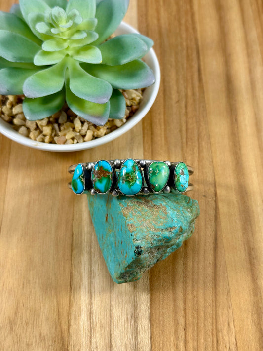 5 Stone Sonoran Gold Turquoise Cuff