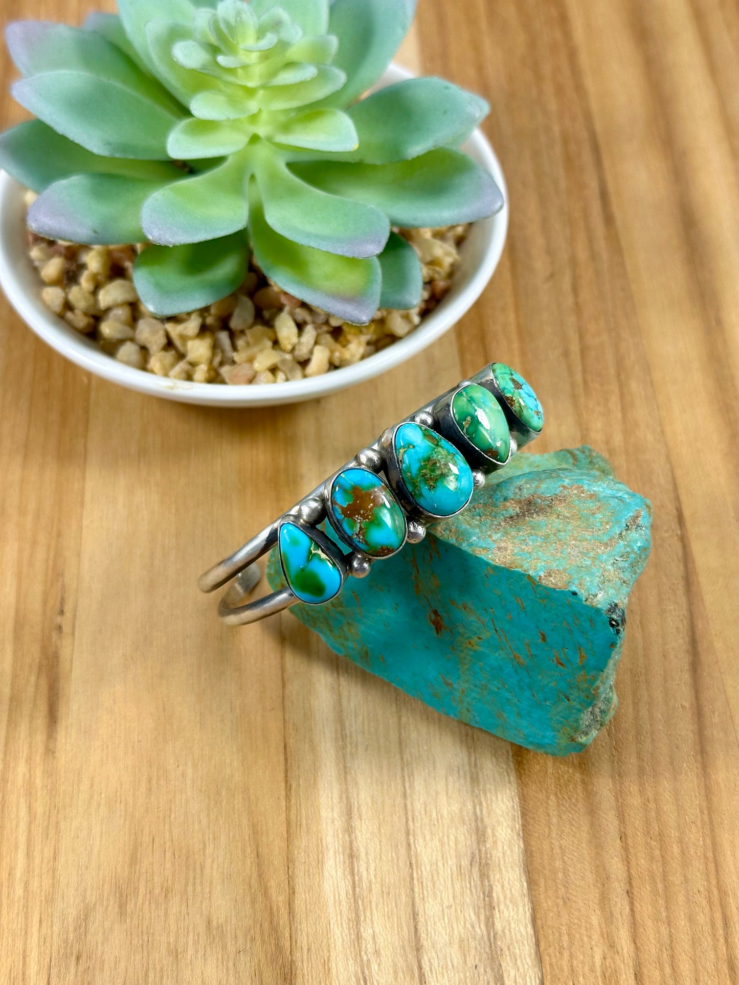 5 Stone Sonoran Gold Turquoise Cuff