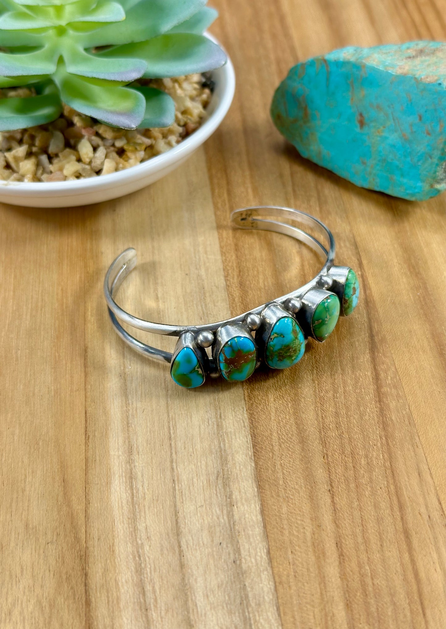 5 Stone Sonoran Gold Turquoise Cuff