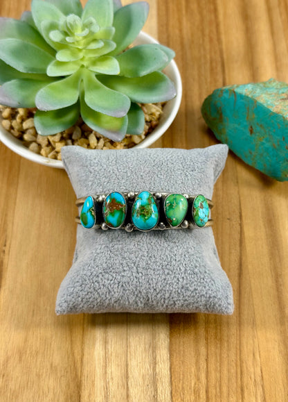 5 Stone Sonoran Gold Turquoise Cuff