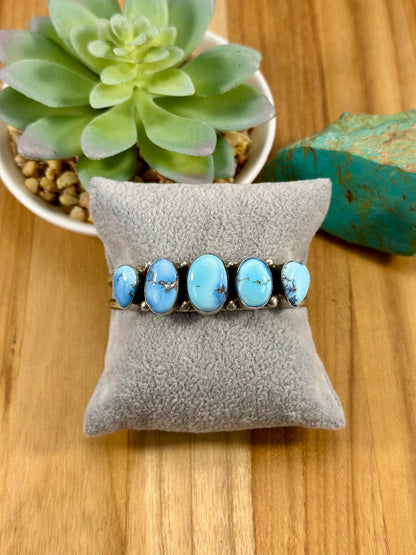 5 Stone Golden Hills Turquoise Cuff