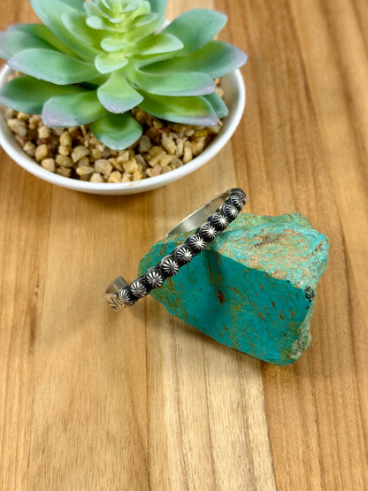 Sterling Silver Peyote Button Cuff
