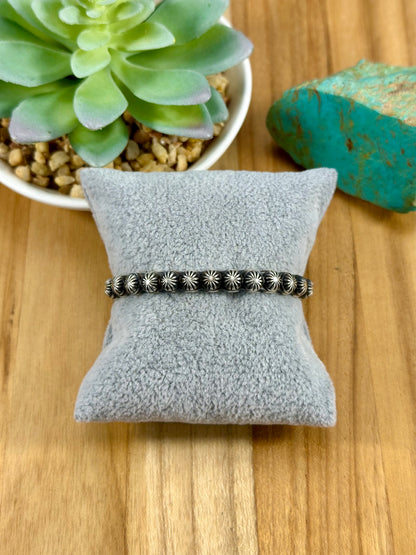Sterling Silver Peyote Button Cuff