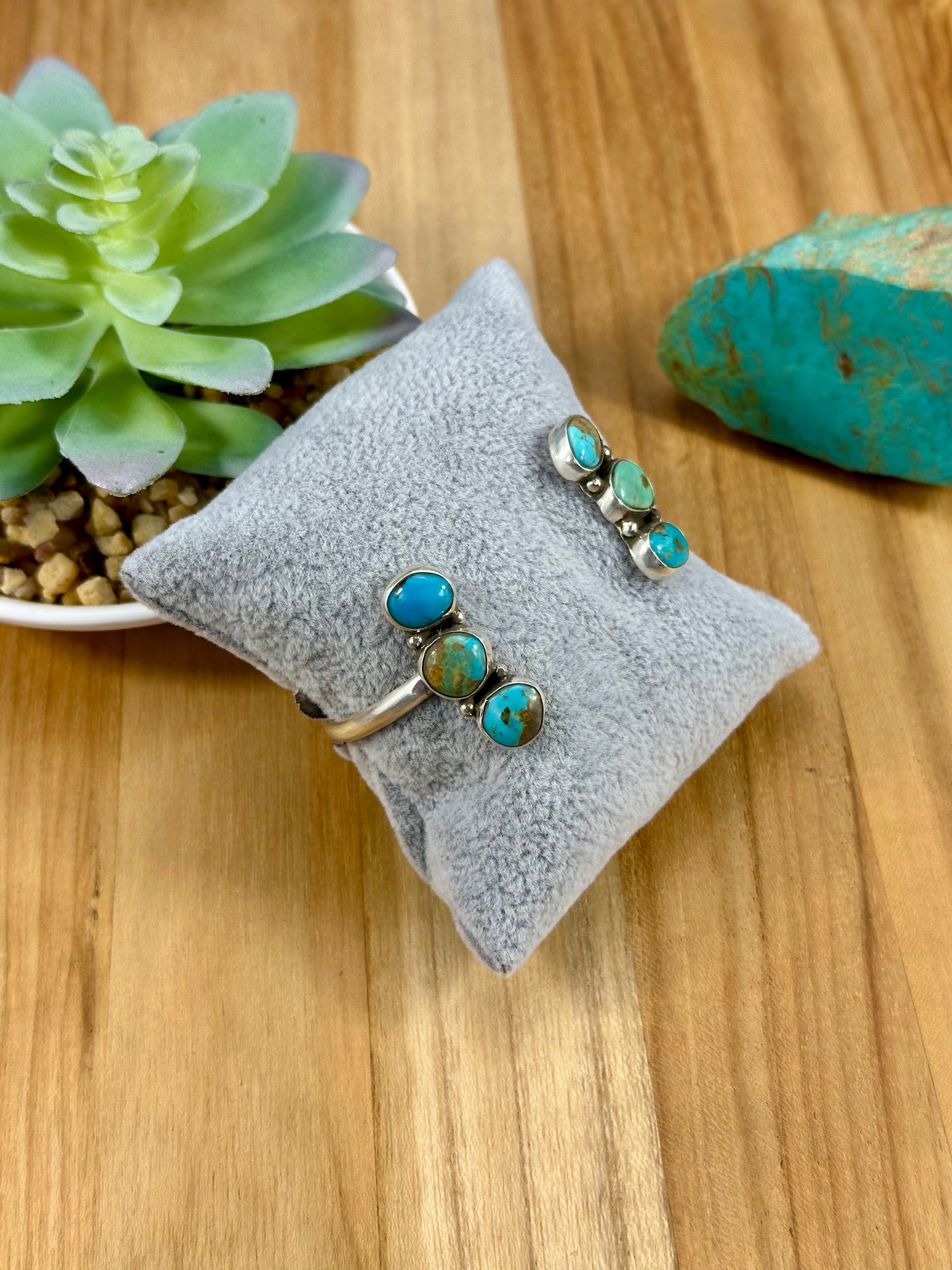 Kingman Turquoise 3 Stone Wrap Cuff