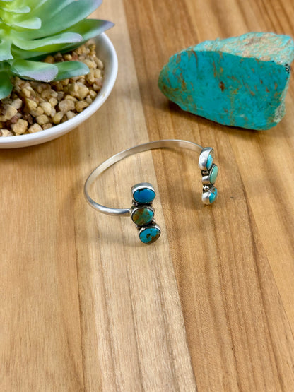 Kingman Turquoise 3 Stone Wrap Cuff
