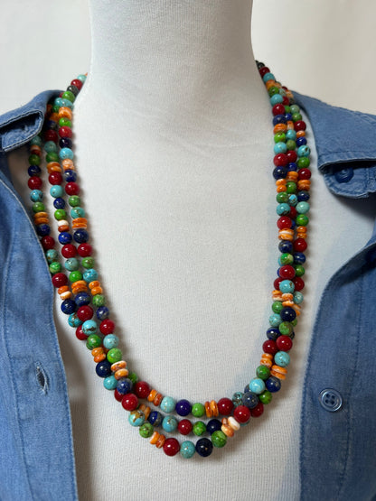 3 Strand Multi Color Necklace