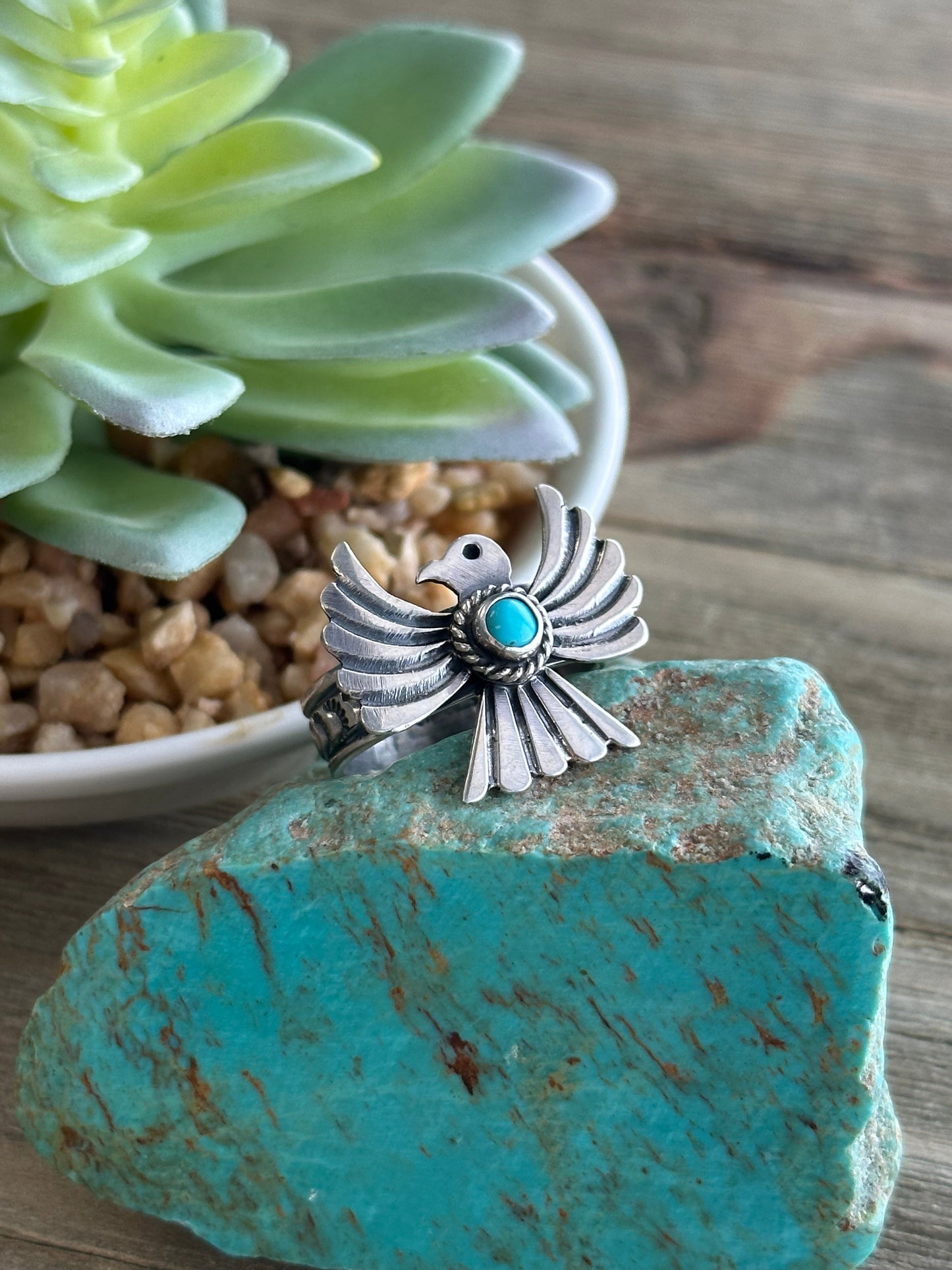 Thunderbird Turquoise & Sterling Silver Ring