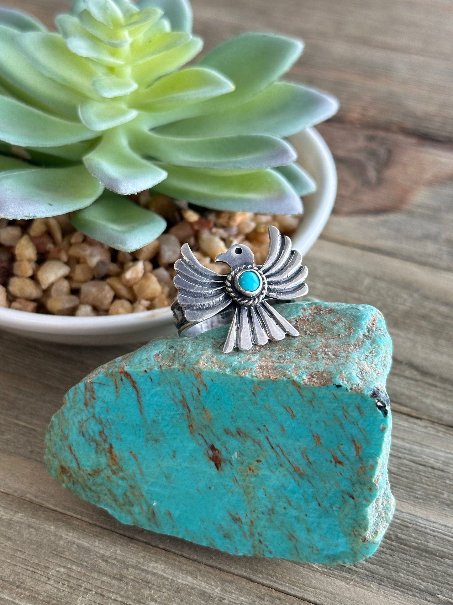 Thunderbird Turquoise & Sterling Silver Ring