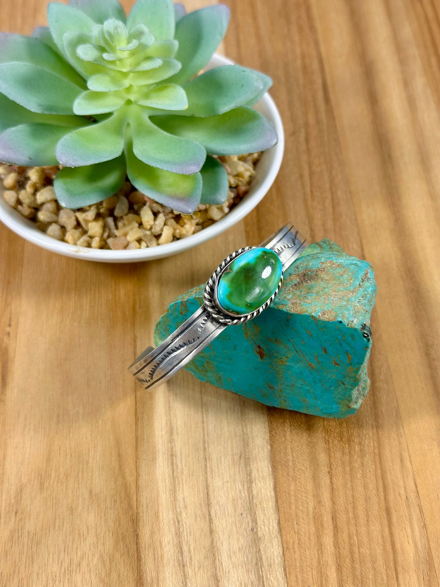 Sonoran Gold Turquoise Single Stone Cuff