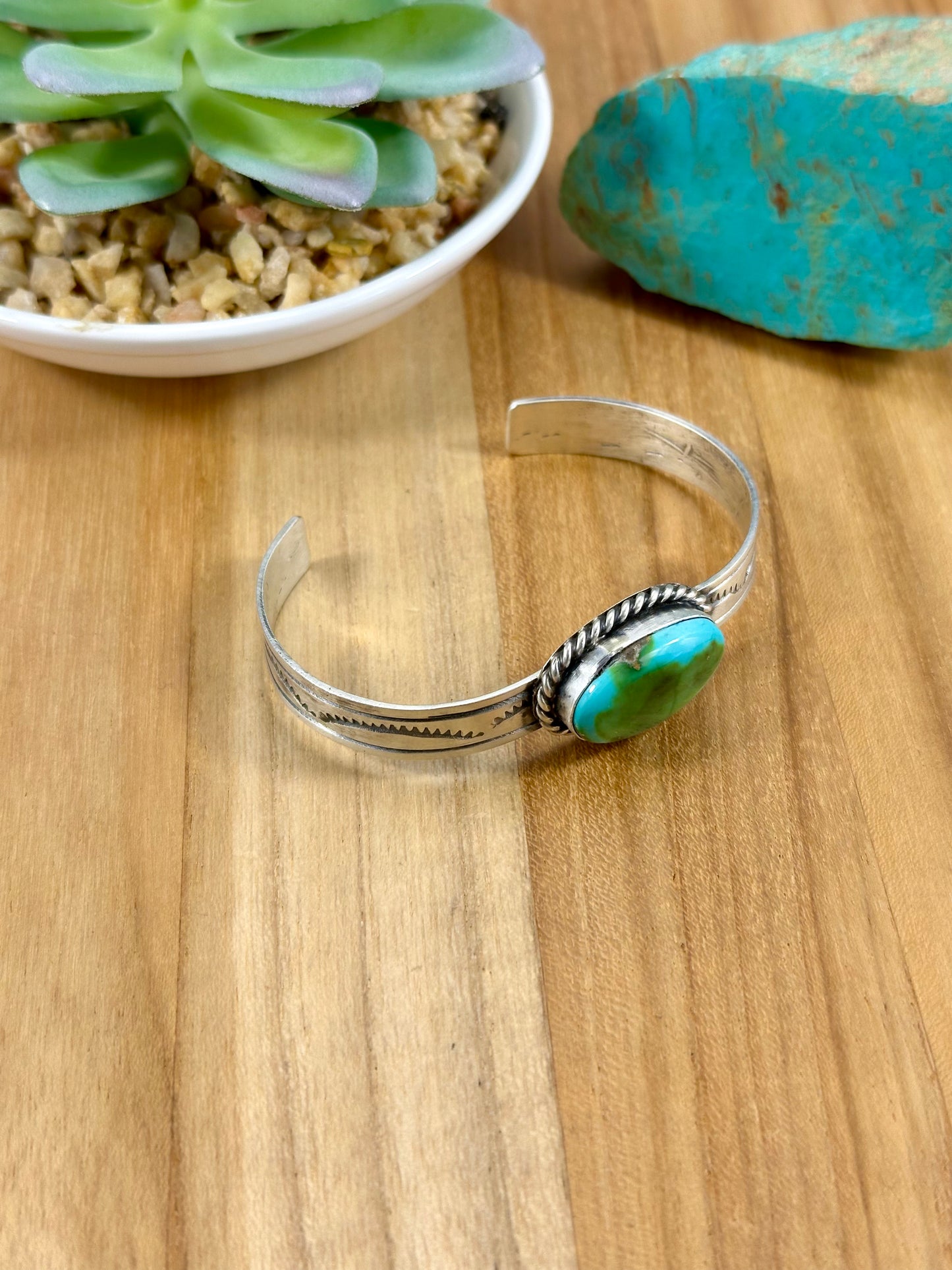 Sonoran Gold Turquoise Single Stone Cuff