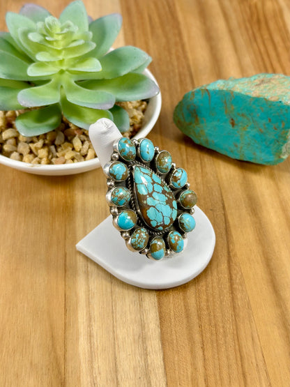 #8 Turquoise Cluster Ring