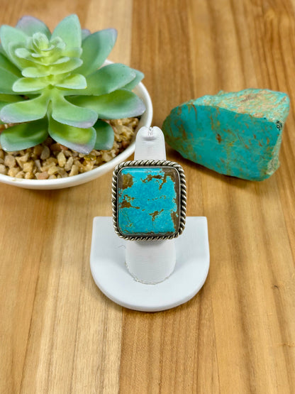 #8 Turquoise Square Sterling Ring