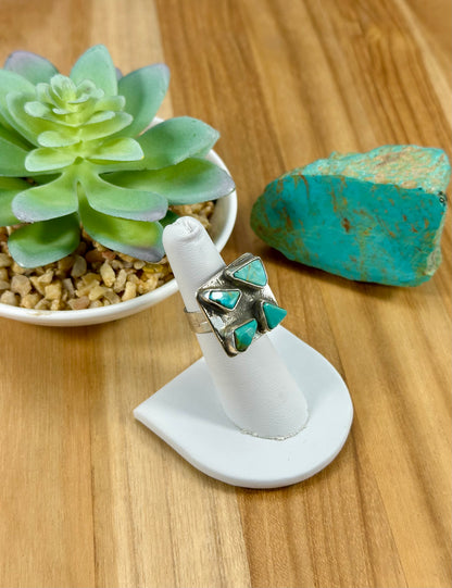 Kingman Turquoise 4 Stone Square Ring
