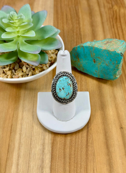 #8 Turquoise Single Stone Ring