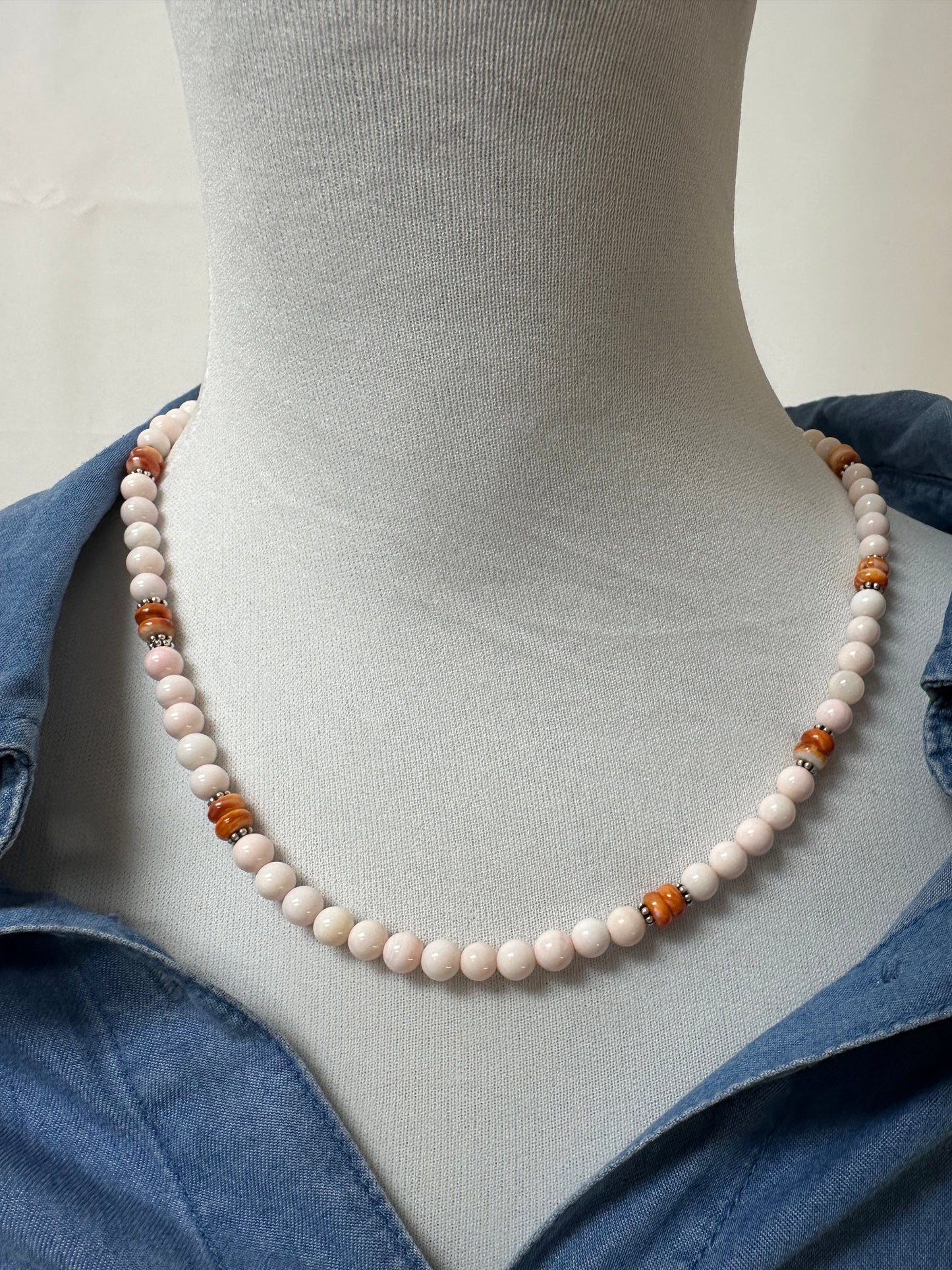 Pink Conch Bead Necklace