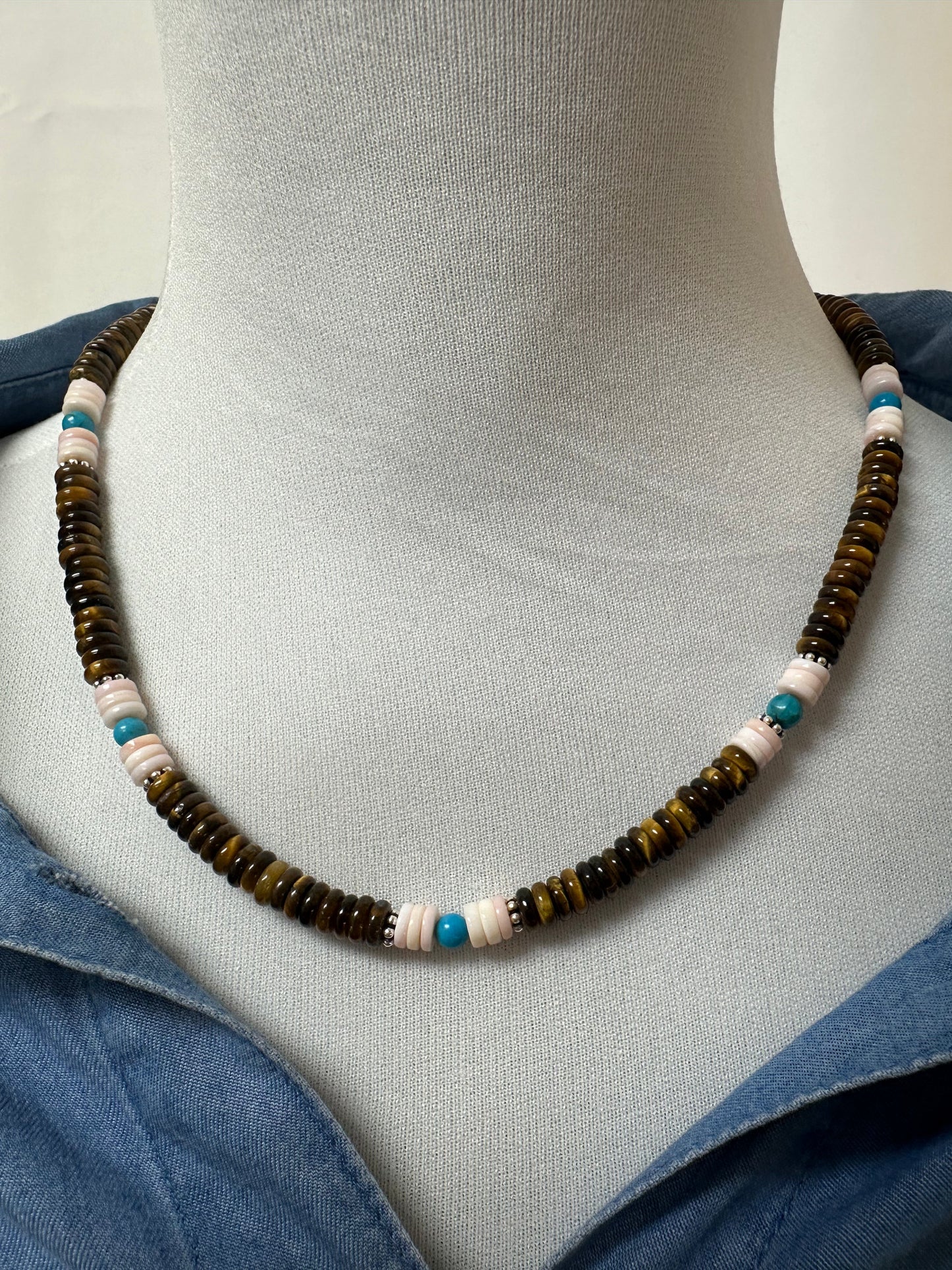 Tiger Eyes Bead Necklace