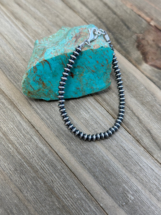 4MM Rondelle Sterling Pearl Bracelet