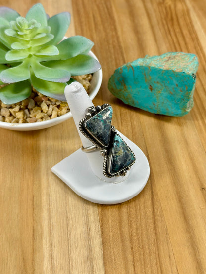 Blackjack 2 Stone Sterling Ring