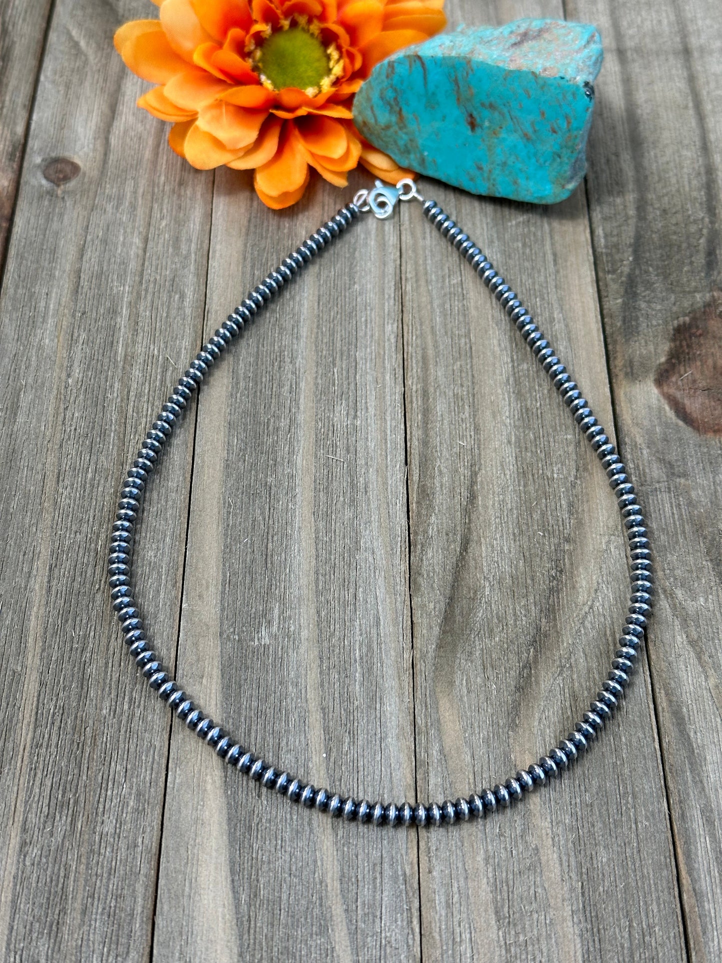 20" 4MM Rondelle Sterling Pearls