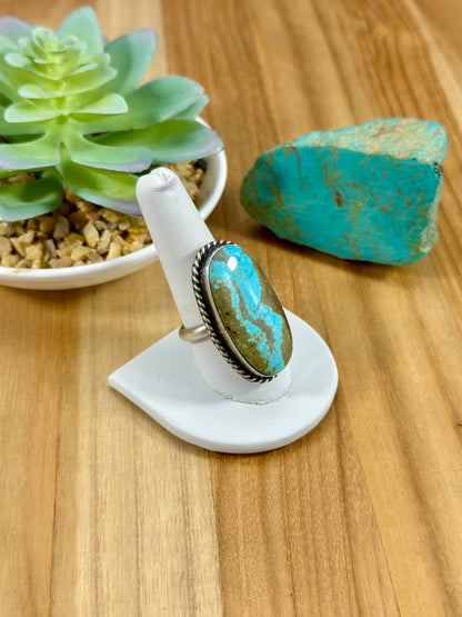#8 Turquoise Oval Sterling Ring