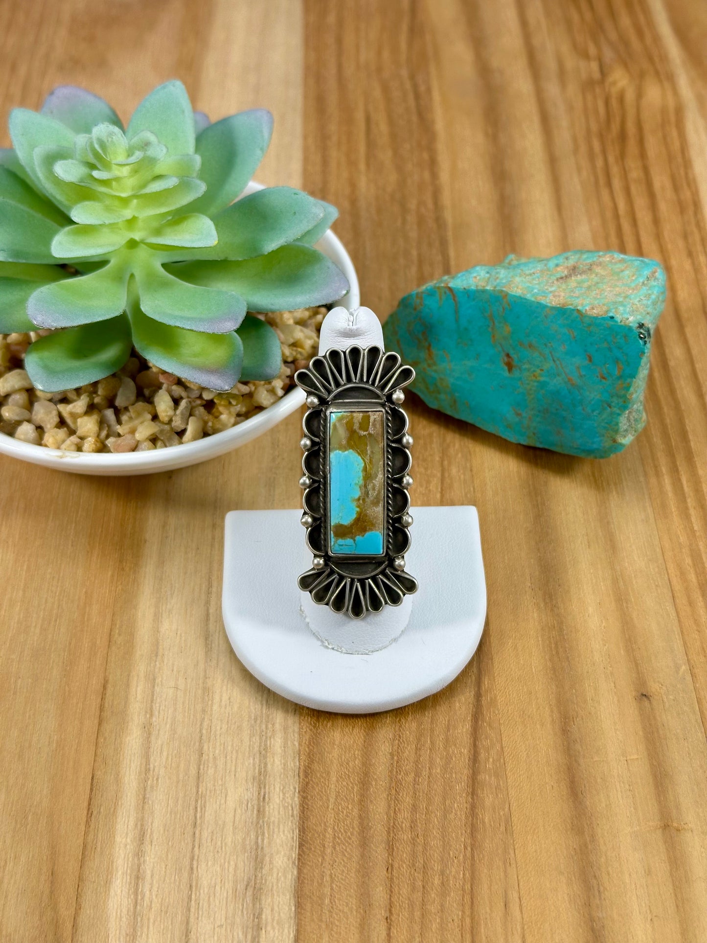 Kingman Turquoise Bar Sterling Ring