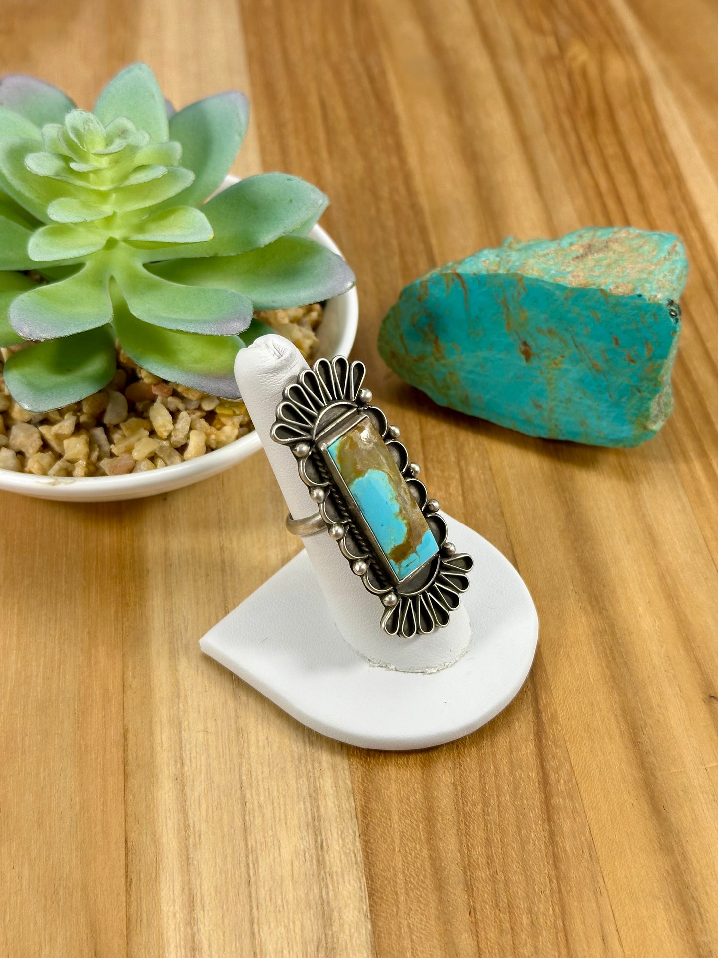 Kingman Turquoise Bar Sterling Ring