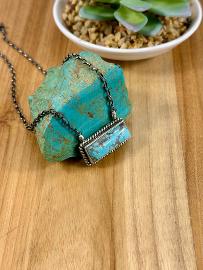 #8 Turquoise Bar Sterling Necklace