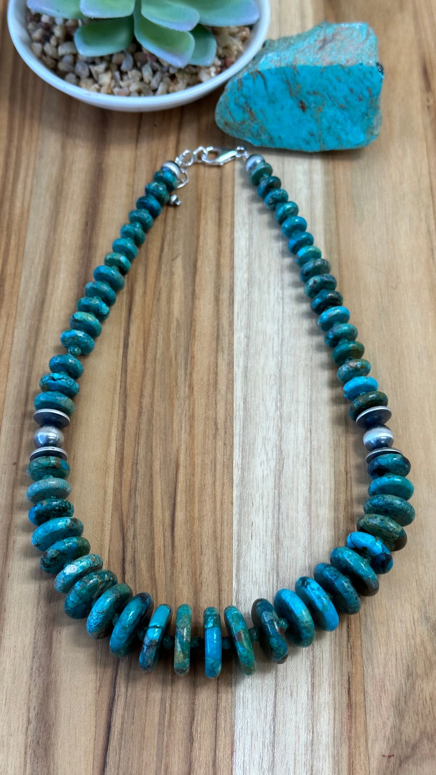 Kingman Turquoise Chip Necklace