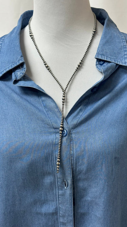 Navajo Style Pearl Y-Necklace