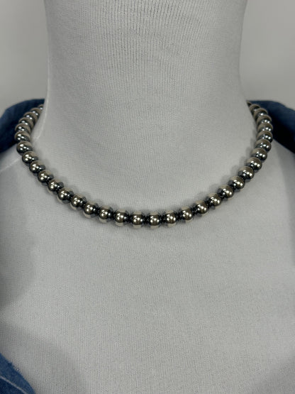 8MM Navajo Style Pearl Necklace