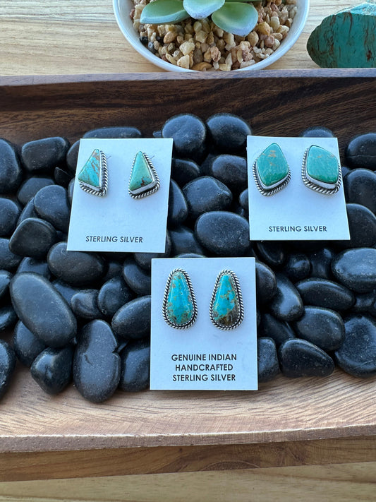 Kingman Turquoise Stud Earrings