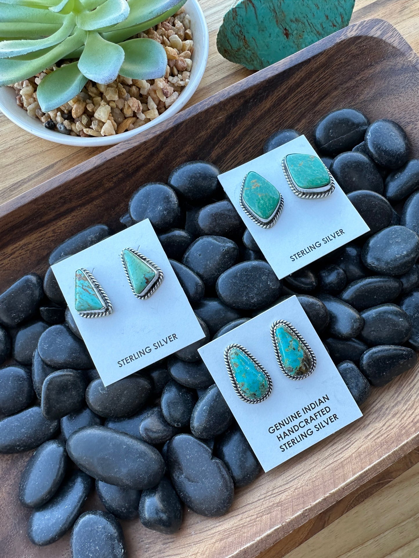Kingman Turquoise Stud Earrings