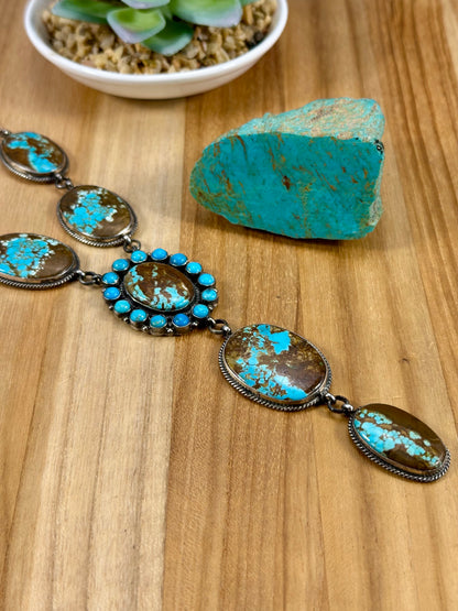 #8 Turquoise Sterling Lariat Necklace