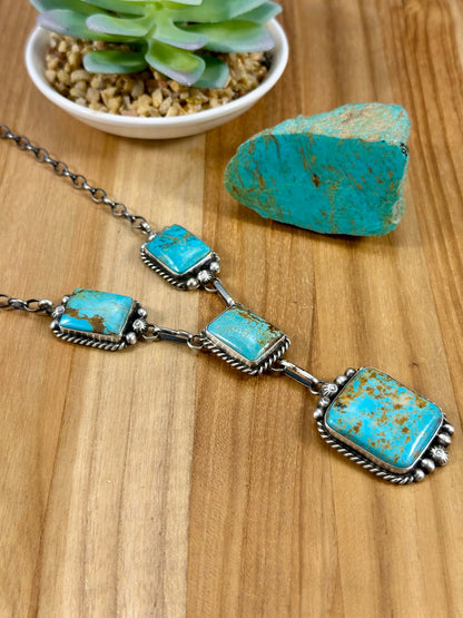 Kingman Turquoise Sterling Lariat Set