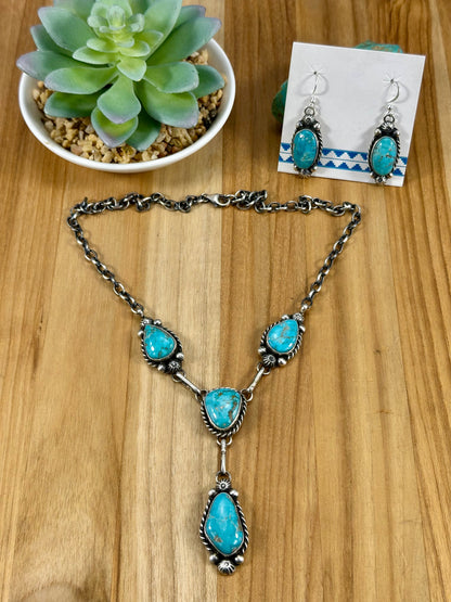 Kingman Turquoise 4 Stone Mini Lariat Set
