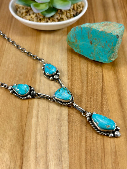 Kingman Turquoise 4 Stone Mini Lariat Set