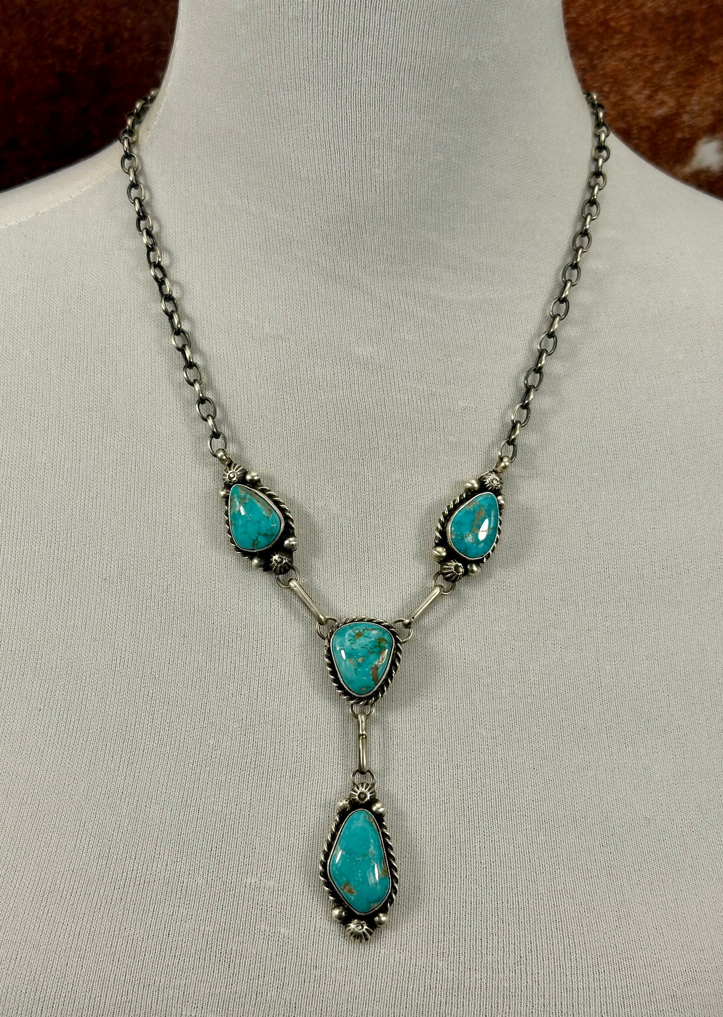 Kingman Turquoise 4 Stone Mini Lariat Set