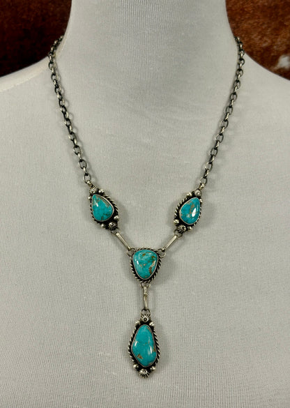 Kingman Turquoise 4 Stone Mini Lariat Set