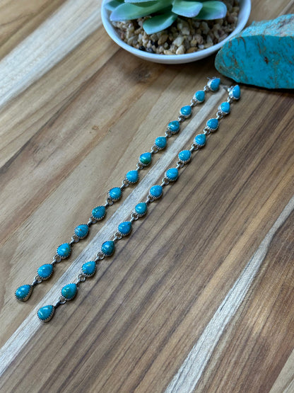 Kingman Turquoise Teardrops Earrings